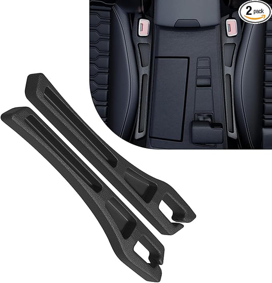 Car Seat Gap Filler Organizer, 2PCS Multifunctional Vehicle Fill Gap Blocker with Storage Slot Between Seat Console, Anti-Drop Auto Interior Organization, Universal for SUV Truck Sedan(Black)