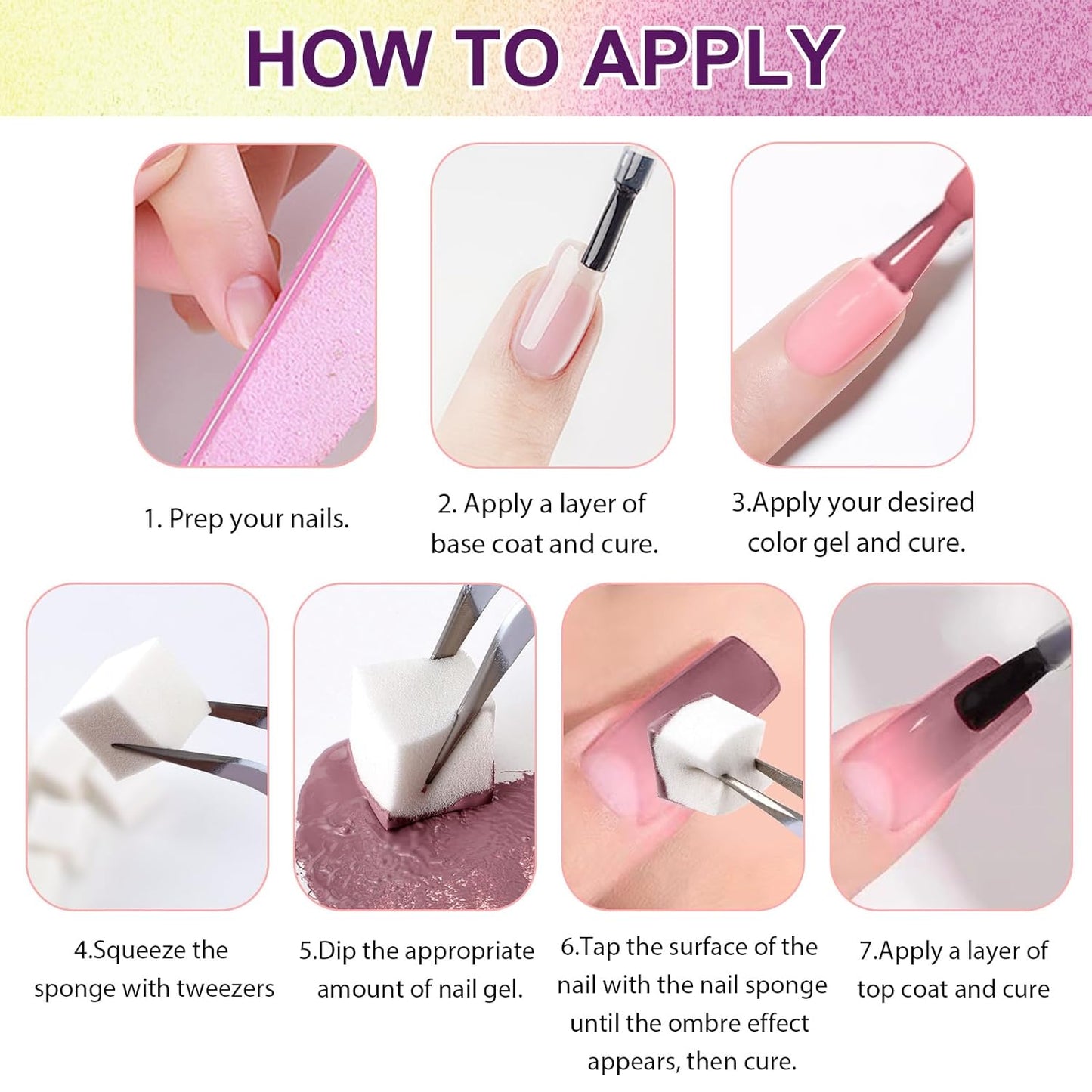 Gradient Painting Gel, 9 Colors Ombre Gel Nail Polish for Pigment Pat Nails Aura Nails French Manicure Soak Off UV Long-lasting Home Salon DIY Nail Art Monet’s Garden