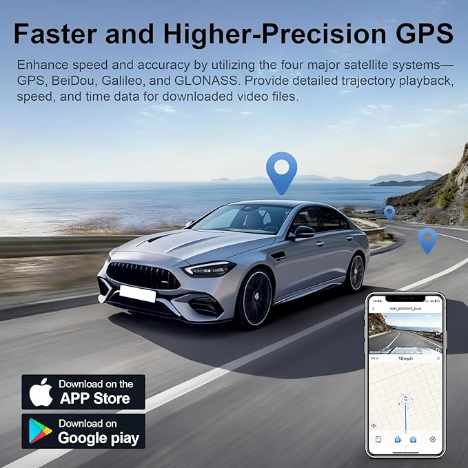 Front 4K & Rear 1080P Dash Cam Custom fit for Toyota 4Runner 2025 2026 (Model B), Limited SR5 TRD Off Road Premium TRD Sport Premium etc, Integrated OEM Look, UHD 2160P Video, App & WiFi,GPS,64GB Card