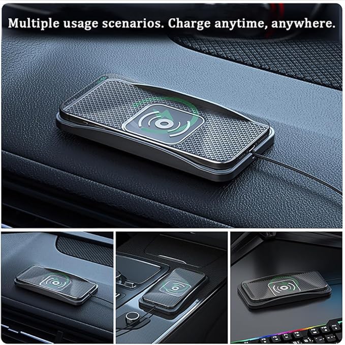 Wireless Car Charger Pad for Ford Explorer 2000-2026, Type-C/USB 20W Car Wireless Charger Non-Slip Phone Charging Pad Car Accessories,B 30cm Cable USB Plug