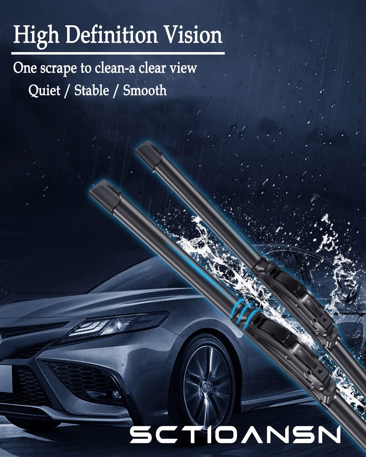 3 Wipers Set for Scion XD 2008-2011, Windshield Wiper Blades Original Equipment Replacement Front and Rear- 26"/14"/8A" (Pack of 3) J- HOOK
