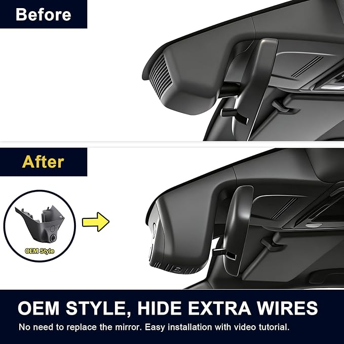 Mangoal Honda CRV Dash Cam Front 4K & Rear 1080p Custom fit for Gen6 CR-V & CR-V Hybrid 2023-2026(Black)(Model B), Integrated OEM Look, UHD 2160P Video, WiFi & App, 128GB Card
