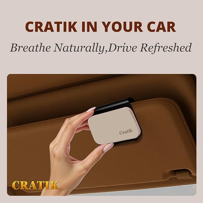 Car Air Freshener - Stone Air Freshener - Car Odor Eliminator for Visor Clip- Natural Scent Starter Kit, Vehicle Scent Diffuser for Cabin, Truck & SUV (Amber/Starter Kit)