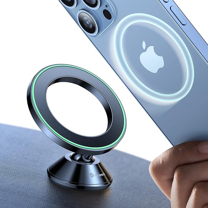 VICSEED Latest Upgrade for MagSafe Car Mount, [High & Low Temp Resistance] Magnetic Phone Holder for Your Car Dashboard, 360 Adjustable Car Phone Holder Mount for iPhone 17 Pro Max 16 15 14 13 12