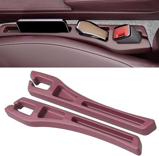 2PCS Car Seat Gap Filler Organizer, Multifunctional Car Gap Filler Organizer Storages Function for Storing Phones Keys Cards, Universal No Drop Seat Guard for Cars ﻿ (Red)