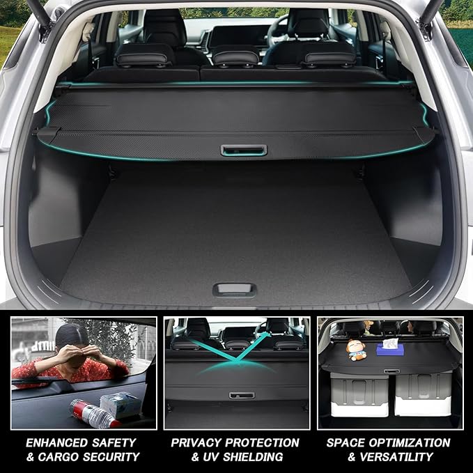 Cargo Cover for Chevrolet Equinox/GMC Terrain 2025-2026,Retractable Trunk Security Cover,Privacy Protection Shade,Carbon Fiber Texture
