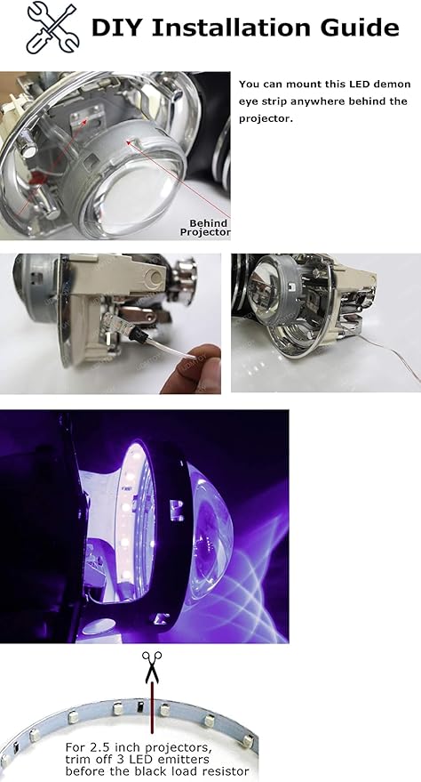 iJDMTOY Brilliant Red 15-SMD LED Accent Ambient Lighting Kit Compatible with Car Motorcycle Projector Lens Demon Eye Retrofit