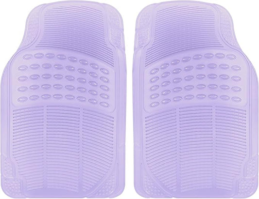 Carbella Automotive Floor Mats for Cars, 2 Piece Car Floor Mats Gray Translucent, Trim-to-Fit All Weather Clear Car Mats for Auto Truck Van SUV, Car Accessories for Women