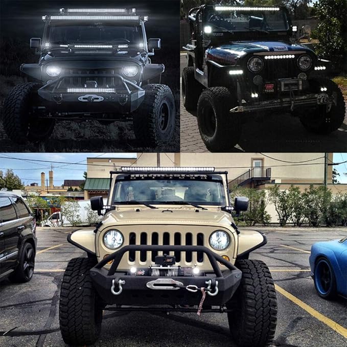 AUXTINGS 22 inch 270W Triple Row LED Light Bar Work Light Spot Flood Beam with Wiring Harness kit Switch for Trucks Tractor 4X4 Jeep Boat Off Road Auto Fog Driving Lamp 12V 24V Waterproof IP67
