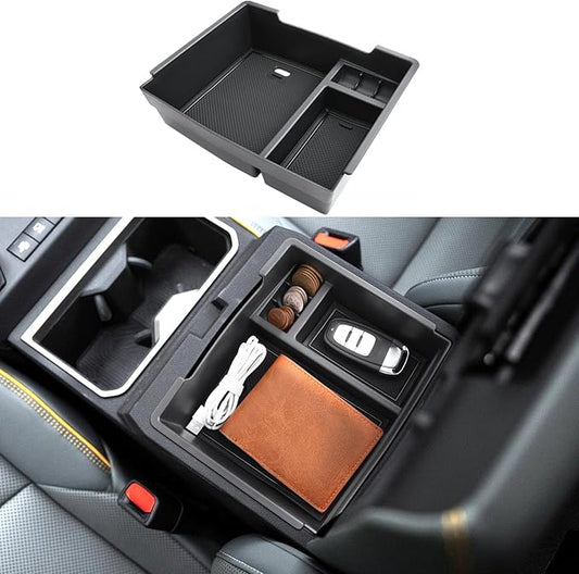 2024 2025 2026 Tacoma Center Console Organizer for Toyota Tacoma (SR5/TRD Off-Road/TRD Sport/TRD Pro/Limited/Trailhunter), Durable ABS Plastic Armrest Tray Insert 2025 2026 Tacoma Accessories