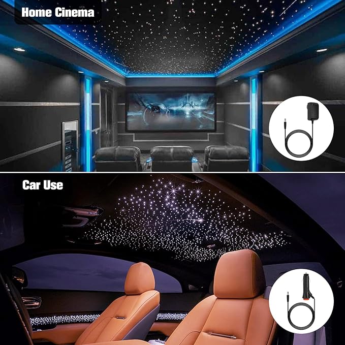 CHINLY Starlight Headliner kit 550pcs 9.8ft 0.03in starlights RGBW Fiber Optic Lights,APP+Remote Control Star Headliner kit, car Star Lights for car Ceiling Theater