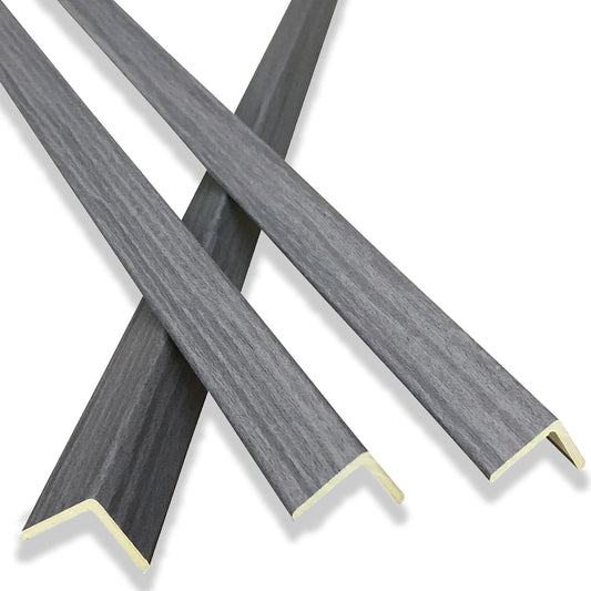 6 Pcs 49" Wall Corner Protector Trim, Gray Wood Grain Edge Strip for Door and Window Frames Mirror Trim Backsplash Tile Edge (Gray)