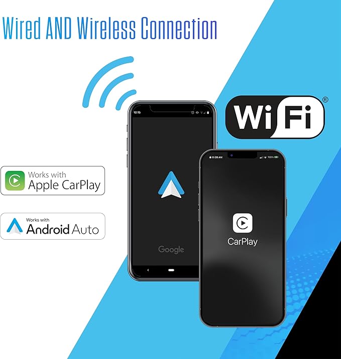 Jensen J1CA8FL 8-inch Certified Apple CarPlay Android Auto Wired or Wireless | Single DIN and Double DIN Touchscreen Car Stereo Radio | Bluetooth | Front and Rear Camera Inputs | USB Playback & Charge