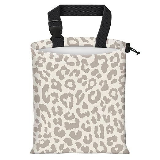 Car Trash Bag Large Hanging Can for Back of Seat, Cute Waterproof Car Garbage Bag for Vehicle, Travelling, Outdoor Cute Gray Leopard