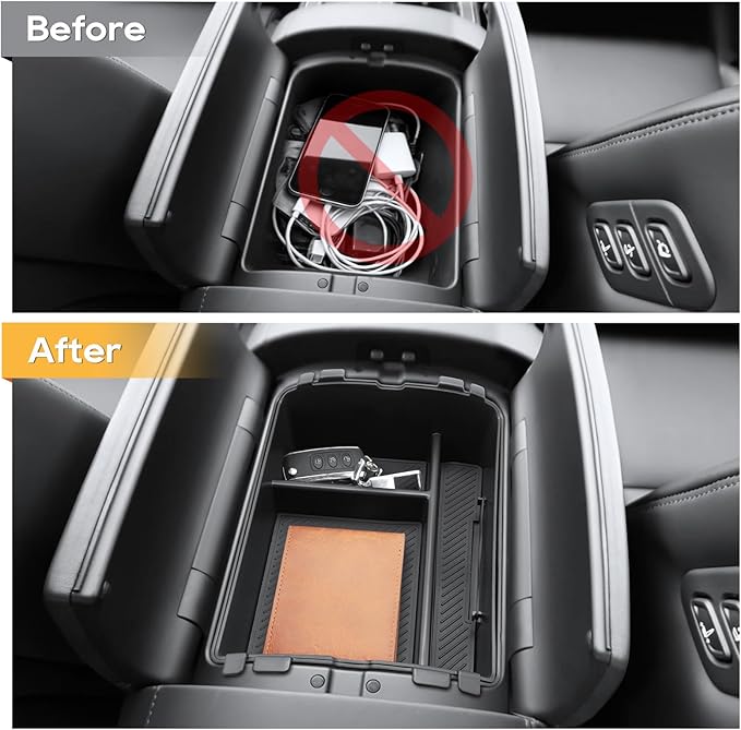LFOTPP 2026 Palisade Center Console Organizer - 2PCS Upper + Lower 2026 Palisade/Palisade Hybrid Armrest Storage Box Tray - 2026 Palisade Hybrid Accessories - Only Fit Calligraphy Trim