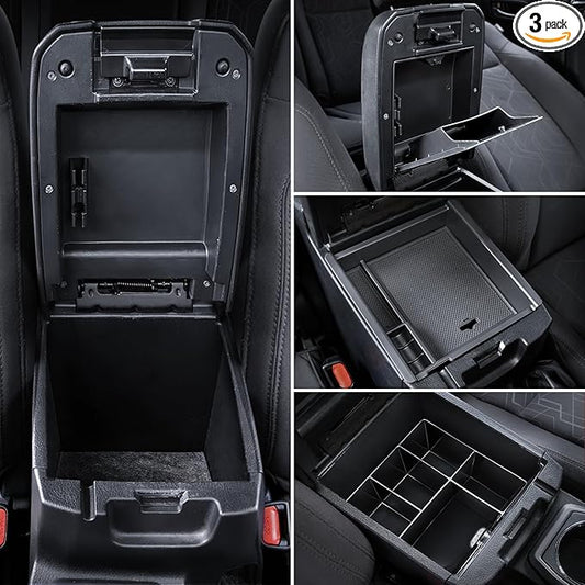Carlimeki Center Console Organizer (3-piece set) for Tacoma 2016-2023 - for Tacoma Accessories