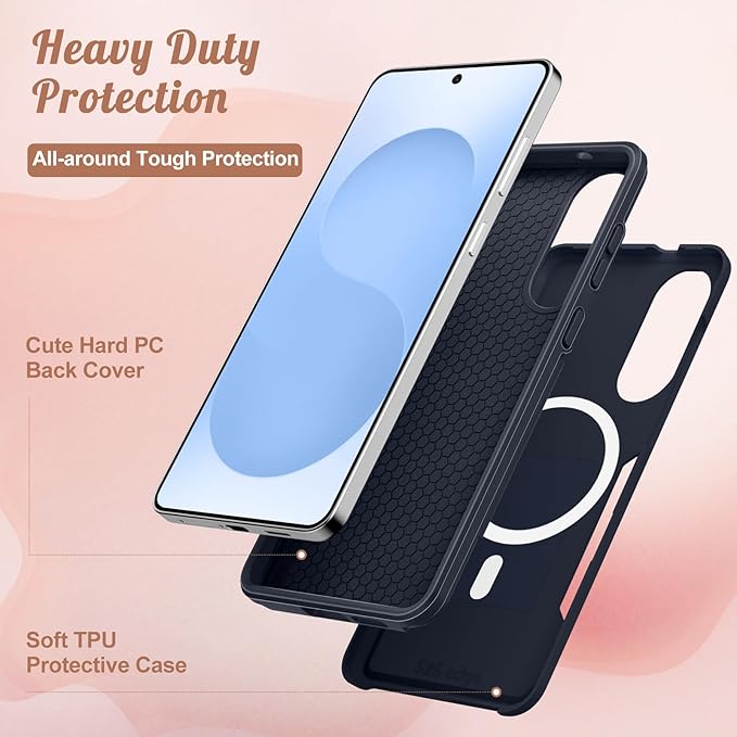 for Samsung Galaxy S25 Edge Case - Compatible with MagSafe Women Girls Boys Cute Magnetic Protective Phone Cover Cool Blue Unique Heavy Duty Shockproof Design for Samsung S25 Edge Case