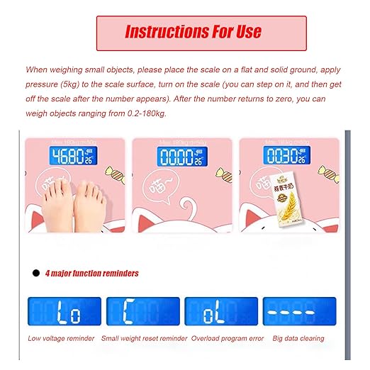 Scale for Body Weight, Smart Scale for Body Weight Accurate Measurement Tempered Glass Digital Bathroom Scale, Weight Scale for Home(Sticker Pink Pig)