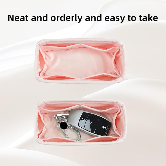 DGAZ Silk Purse Organizer Insert Fits LV Speedy 16/20/25/30/35/45 bags，Silky Smooth Bag Organizer，Luxury Handbag & Tote Shaper（Pink，SP16）