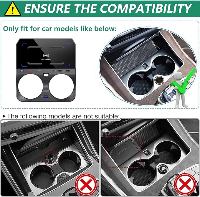 Wireless Car Charger for BMW X5 X5M X6 X6M 2019-2022, 15W Qi Fast Charging Phone Charger Pad for BMW G05/G06 Center Console Accessory, Gift for BMW Owners(Support Original Car Without NFC)