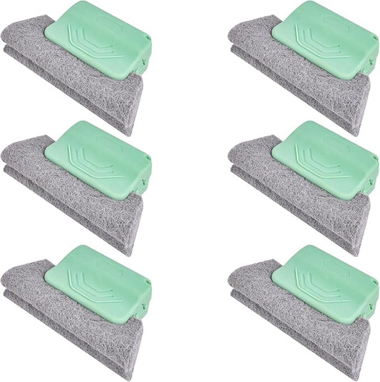 2026 New Magic Window Track Cleaner, Window Groove Cleaning Brush Tools Set, for Cleaning Tile Grout, Louver Blades, Car Air Conditioning Vents, and Narrow Gaps (6pcs Green)