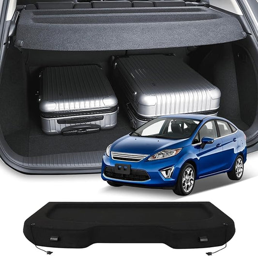Cargo Cover for 2014-2017 Fit for Ford Fiesta 1.0L 2011-2019 Fit for Ford Fiesta 1.6L Retractable Rear Trunk Cargo Shade Luggage Security Cover Shielding Waterproof