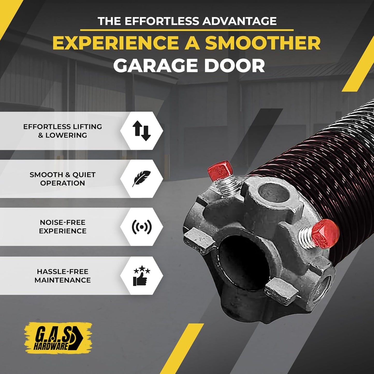 Garage Door Torsion Springs 234x2x27 Includes 1” Steel Bearing, Gloves, and Winding Bars for Left and Right Side of Garage Door Precision E-Coating 5-Year Warranty Minimum 30,000 Cycles (Pair)