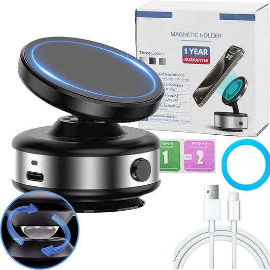 360 Rotatable Magnetic Phone Mount - Electric Vacuum Car Phone Holder