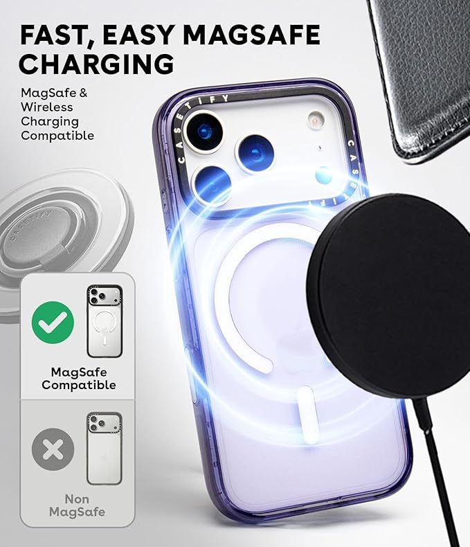 CASETiFY Impact iPhone Air Case [Slim/Compatible with Magsafe / 8.2 ft. 4X Military Grade Drop Protection] - Space Pattern on Clear Background - Clear Black