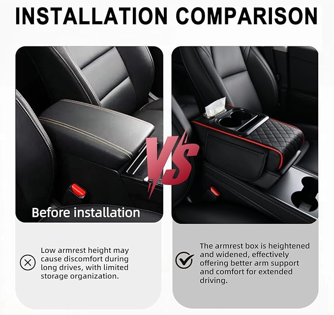 Car Armrest Storage Box for Nissan Hardbody (D21) 1986–1997, Center Console Organizer with Side Pocket, Ergonomic Memory Foam Armrest Cushion, Car Elbow Support Pad,F Grey