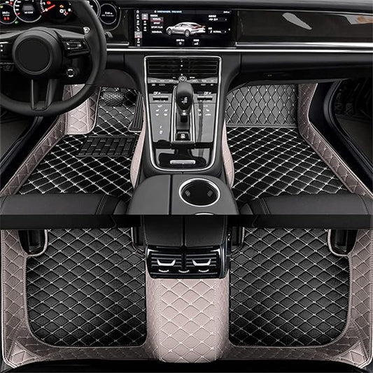 Car Floor Mats Automotive Floor Mats Vehicle Specific All Weather Protection Custom Compatible with Most of 98% Cars SUVs (Gray and Black)