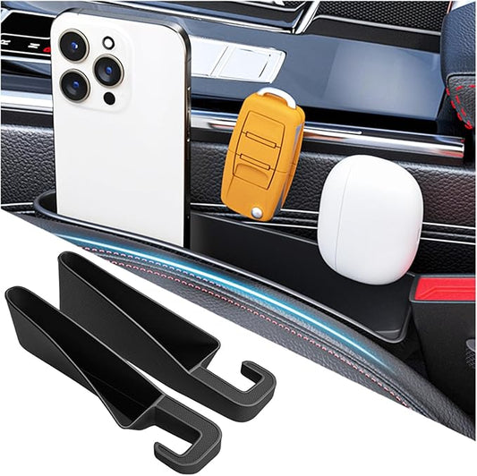 2PCS Short Car Seat Gap Filler Organizer,Mini-Size in Between Car Seat Catcher for Storing Cell Phones/Items,Versatile Cars Accessories Console Catcher Fit Small Gaps