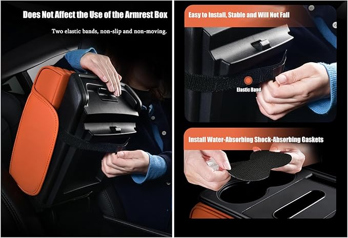 Car Armrest Center Console Cover for Subaru XV/Subaru Crosstrek (GP) 1.Gen 2012 2013 2014 2015 2016 2017, Center Console Pad with Cup Holder, Multifunctional Armrest Cushion,C Coffee