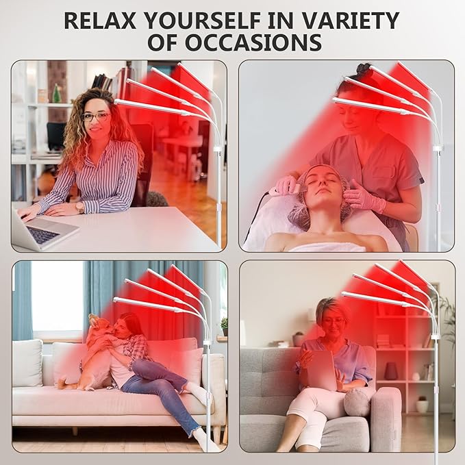 Red Light Therapy for Body, 180LEDs Red Light Therapy Lamp with Stand, Infrared Light Device at Home, Office