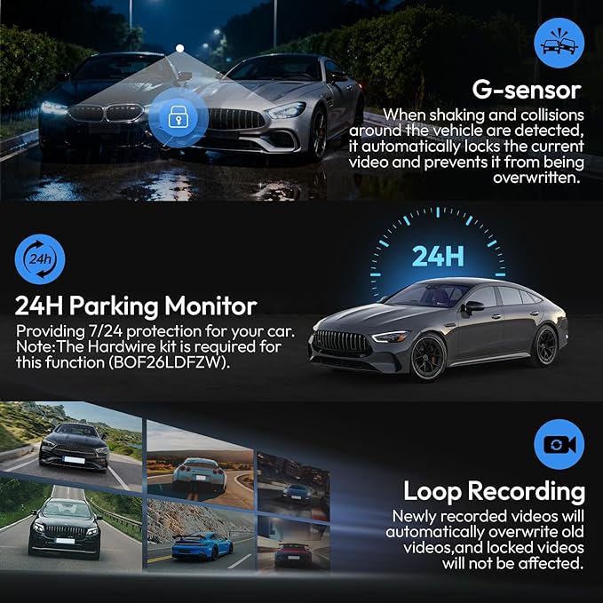 Front 4K & Rear 1080P Dash Cam for Toyota Tundra 2022-2026 Hybrid & Sequoia 2023-2026 Limited SR SR5 TRD Pro Limited Platinum (Gen3),WiFi Connect & APP,Loop Recording G-Sensor,128GB Card