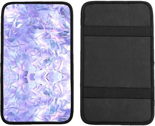 Car Armrest Cover Auto Center Console Pad Arm Rest Cushion Soft Car Accessories Universal for Most Vehicle (Crystal Texture Pattern Design)