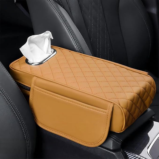 Car Center Console Cover for Lexus RX SUV RX 300 /RX 350 /RX 350L /RX 350 L F/RX 450h /RX 450hL, Leather Car Arm Rest Cover, Car Armrest Cushion with 2 Storage Bags Car Center Console Armrest Pad