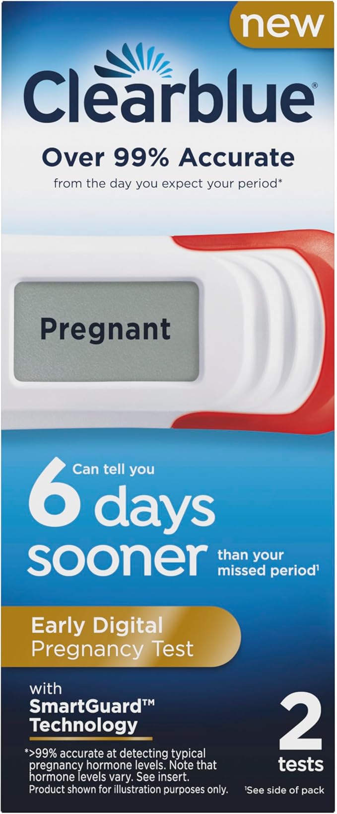 Clearblue Early Digital Pregnancy Test, Early Detection at Home Pregnancy Test, 2 Ct