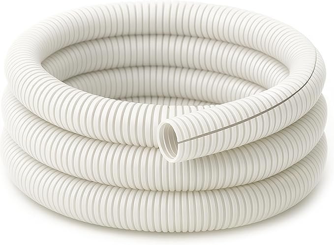 Electriduct Split Wire Loom Tubing Polyethylene Corrugated Flexible Conduit - 3/4" Nominal Size - 100 Feet - White
