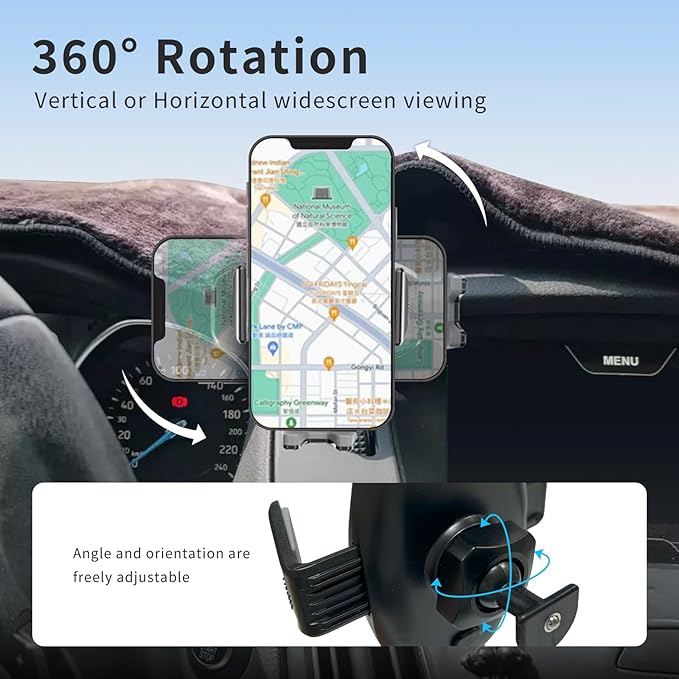 Car Phone Mount for Ford Focus MK3/MK3.5 (2012–2018) RS/SE/ST,Vehicle-Specific Dashboard Phone Holder,360° Rotating Metal Ball Joint,Car Mount for iPhone 17 Pro Max 16 15 14 13 12 & All Phones