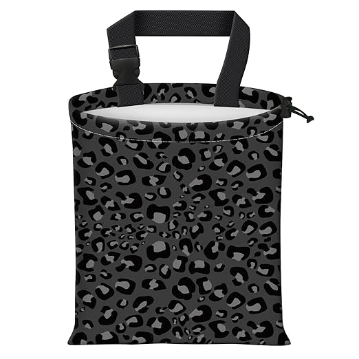 Car Trash Bag Large Hanging Can for Back of Seat, Cute Waterproof Car Garbage Bag for Vehicle, Travelling, Outdoor Cute Black Leopard Skin