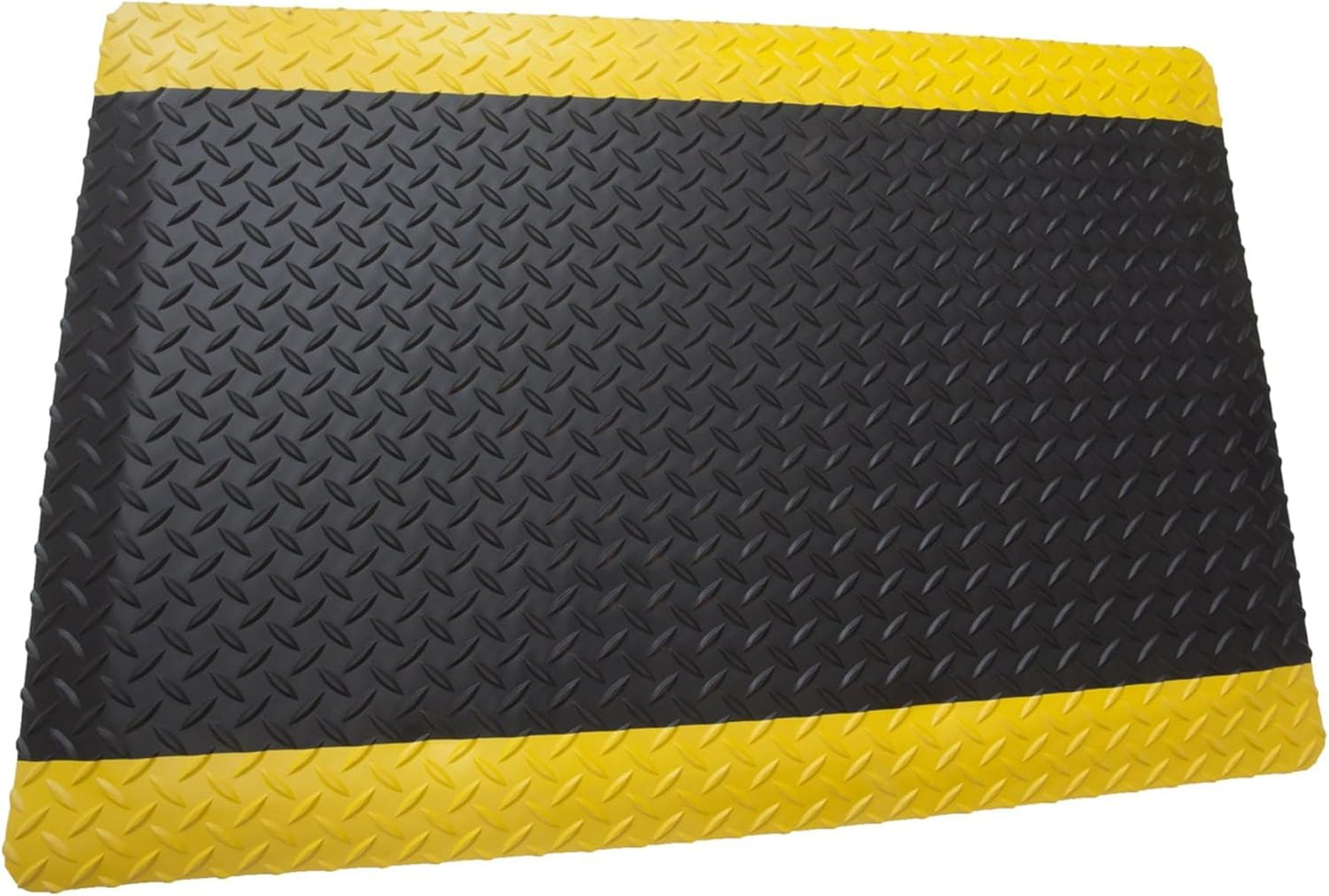Rhino Mats, American Classic Diamond Anti-Fatigue Mats, Industrial Ergonomic Comfort Standing Mat for Work, Home, Garage, Office, Kitchen or Anywhere (Black/Yellow 1" Thick, 2 FT. x 4 FT.)