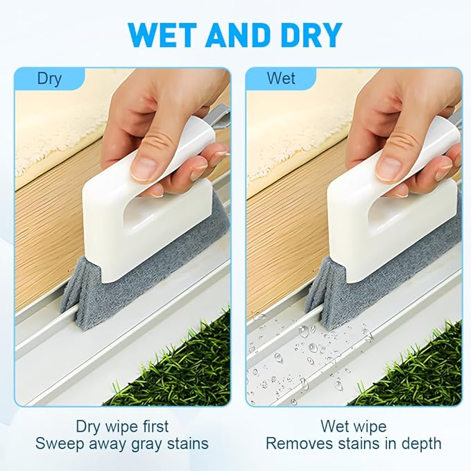 Magic Window Track Cleaner, 2026 Upgraded Handheld Cleaning Brush Set, Creative Cleaner Brushes Tools for Window lides Gaps, Sliding Door Track, Tile Lines Shutter Car Vents (3pcs Grey)