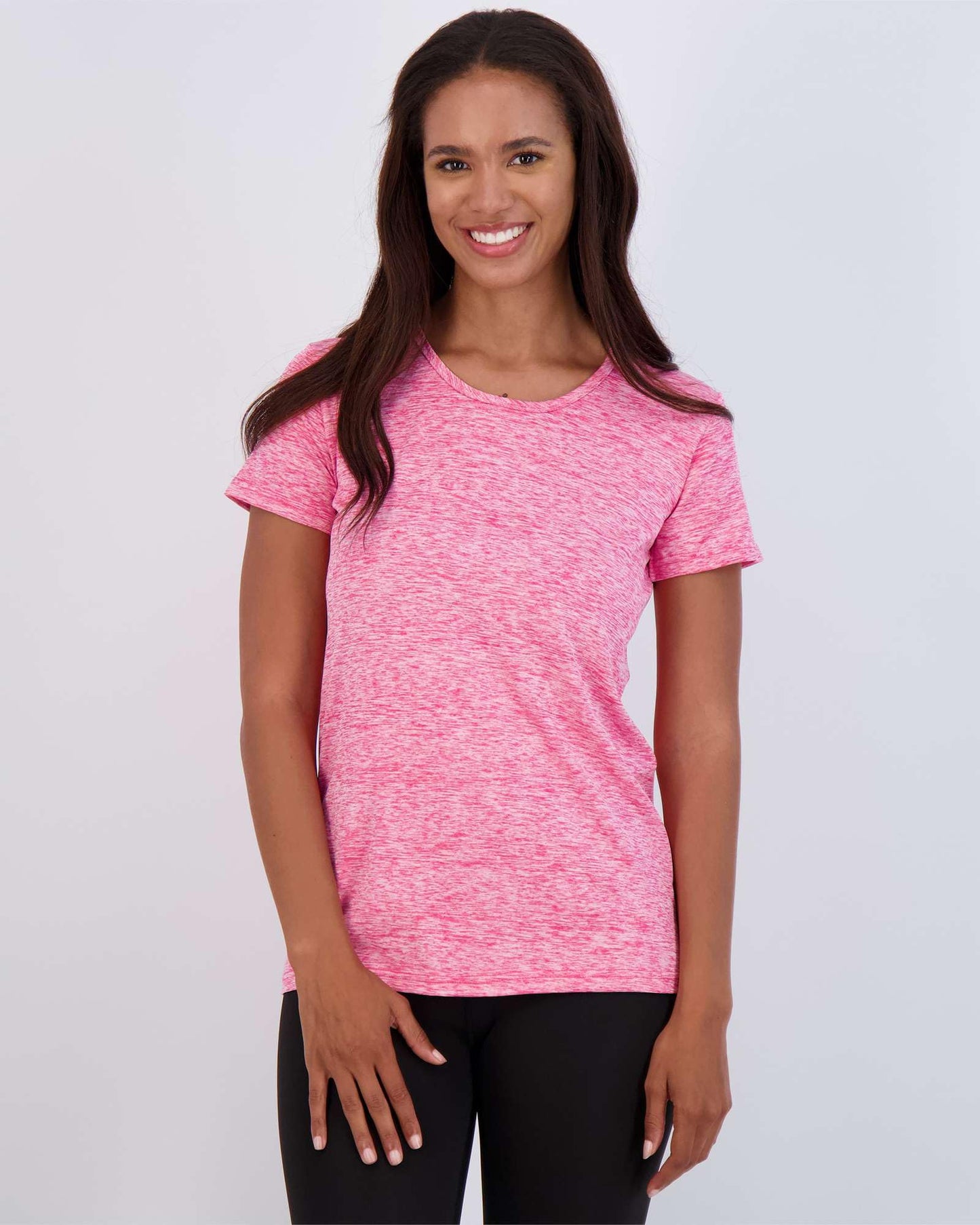 Real Essentials Womens Quick Dry Fit Dri Fit Active Wear Yoga Workout Athletic Tops Running Gym Exercise Ladies Short Sleeve Crew Scoop Neck Moisture Wicking Tees T-Shirt, Set 7, XL, Pack of 5