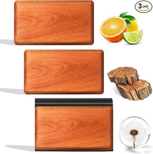 Car Air Freshener - Wood Air Freshener - Car Odor Eliminator - Long Lasting Scent - Auto Accessories -VISOR CLIP INCLUDED (Teak-Open Air-Charming Orchard)