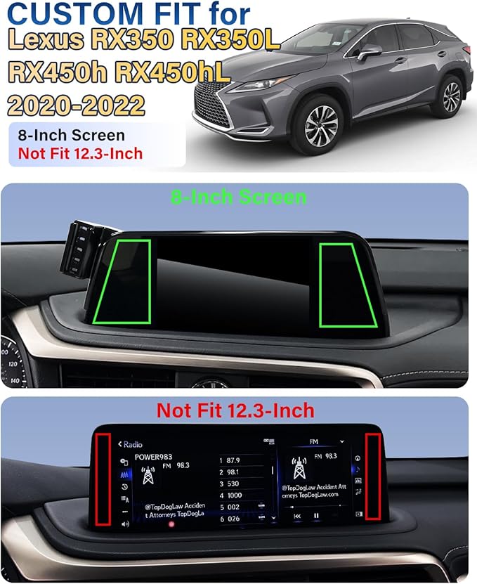 Car Phone Holder for Lexus RX350 RX350L RX450h RX450hL 2020 2021 2022 Accessories 8-Inch Screen Fixed Clip, Automobile Cradles Phone Mount, Cell Phone Base Not Block Air Vent(Not Fit 12.3-Inch)