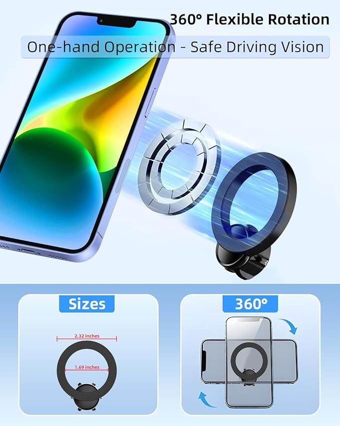 PZK Car Phone Mount for Chevrolet Equinox 2018 2019-2021 2022 2023 Accessories Chevy Car Phone Holder Compatible with MagSafe Custom Air Vent Holder Hands Free 360° Rotation Automobile Cradles