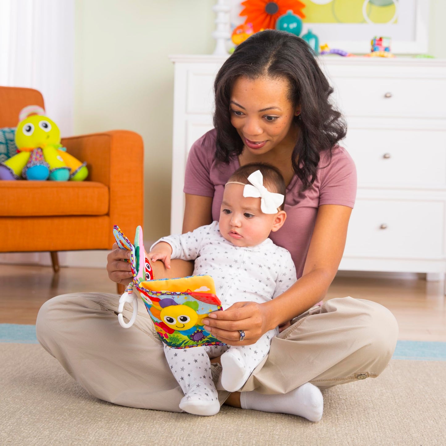 Lamaze Fun with Colors Soft Baby Book - High Contrast Baby Book with Crinkly Cloth Pages - Sensory Books for Babies Ages 6 Months and Up