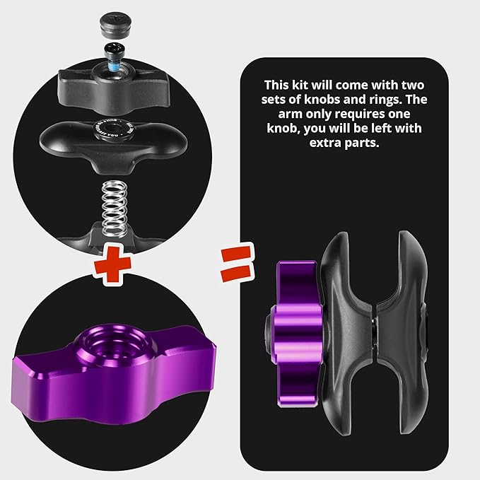 Tackform Link Vent Mount Magnetic Phone Holder - Compatible with 2021-2025 Ford F150 & Raptor, 2023-2025 Ford Super Duty | Aluminum | 2" Arm | Purple | (NOT MAGSAFE Compatible)