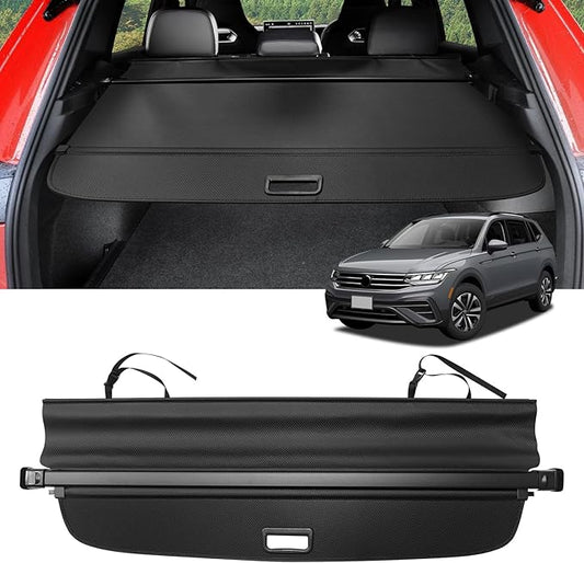 Cargo Cover for Volkswagen VW Tiguan 2024-2018 (Not Fit 2026 Tiguan) Accessories Retractable Trunk Cover Security Shielding Shade Cargo Luggage Cover Trunk Privacy Protection